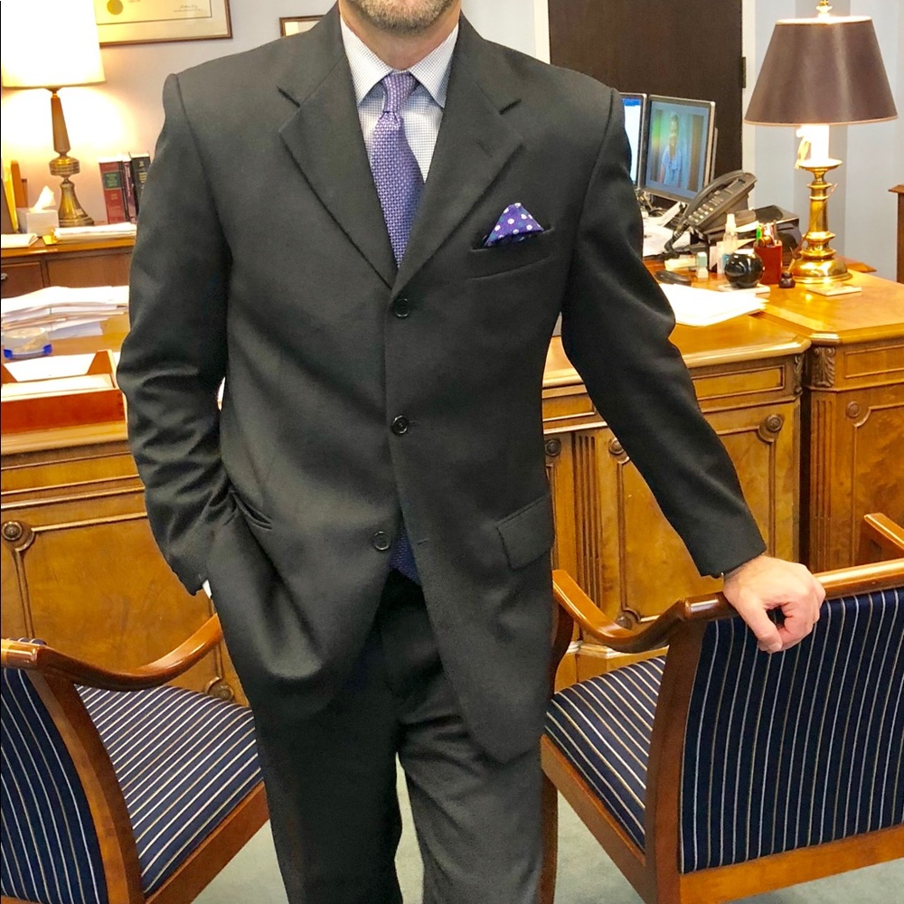 Italian made 3 button suit.